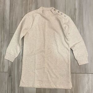 NWT Crewcuts Heathered Oatmeal Disco Dress with Sparkle Buttons, girls size 6
